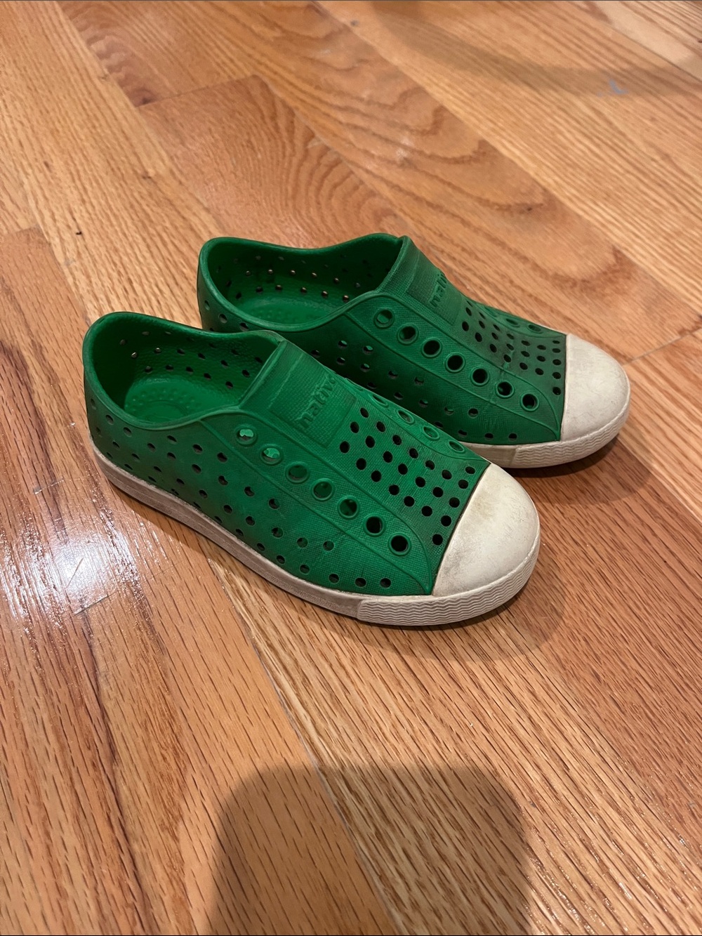 Native Kids Green Slip-On Perforated Rubber Sneakers size c9
